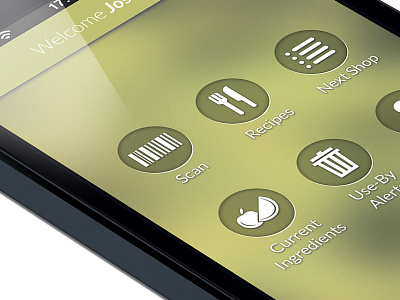 App re design app food green icon login menu