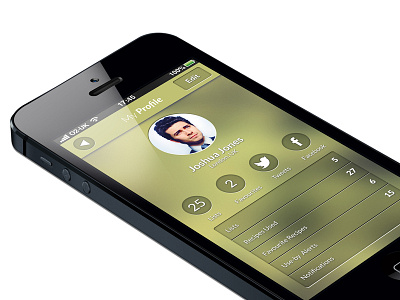 App re design - User Profile app colours fresh green links menu navigation person pictures profile