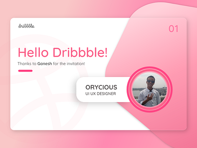 Hello Dribbble! card debuts first shot hello dribbble profile