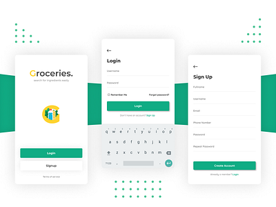Groceries Login Page - Rebound