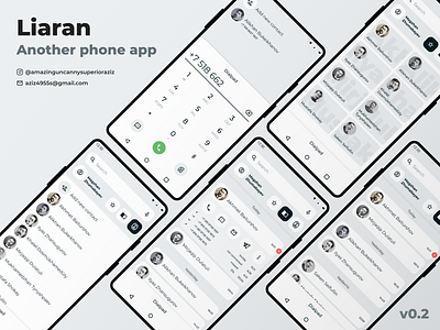 Concept | Liaran – Telephone app android app call call log contacts design dialer dialpad favorites flat grayscale light minimal mobile montserrat phone telephone ui