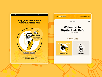 Digital Hub Cafe branding design illustration illustrator ui ux vector