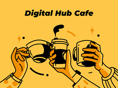 Digital Hub Cafe Illustrations design illustration