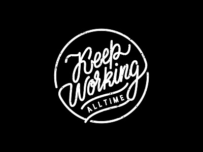 Keep Working black logo logotype print streetwear tshirt type