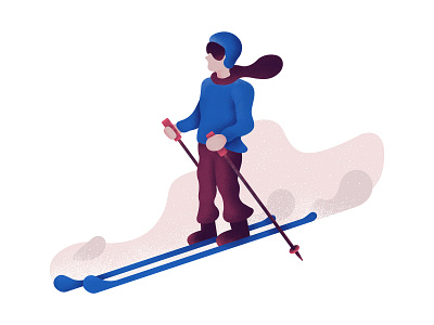 Skier character december design flat illustration mountain riding skier snow sport vector winter winter olympics