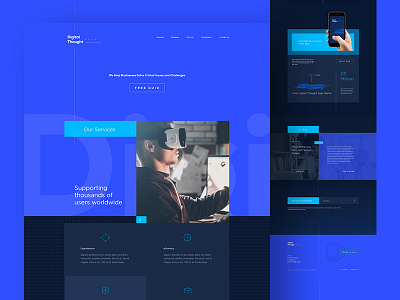 Landing Page - Website black blue design landing page layout photoshop sketch sri lanka ui ux website white