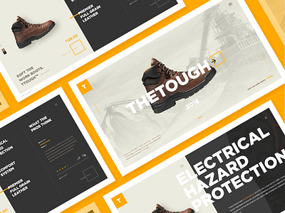 TheTough (Website) brown ecommerce orange photoshop shoe tough ui ux website