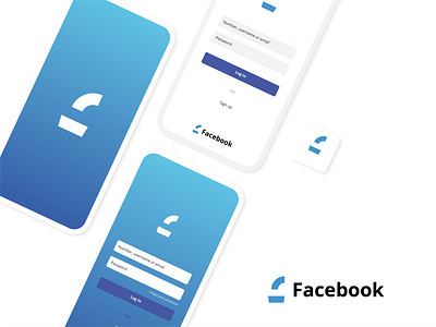 Facebook re-design branding design facebook icon illustration illustrator logo logo design modern modern. vector