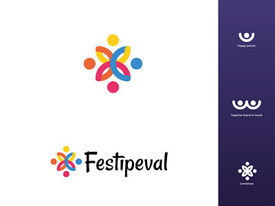 Festipeval logo design 2020 branding design festipeval festival festival logo flat flat design icon illustrator logo modern vector