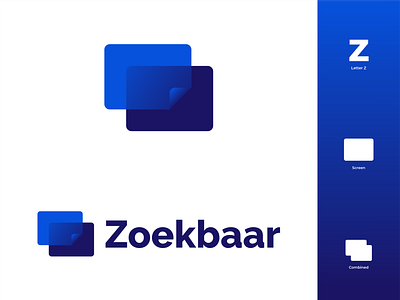 Zoekbaar Logo Concept bing blue branding branding design color design google illustration illustrator logo logo designs modern screens search search engine searching seo zoekbaar zoeken