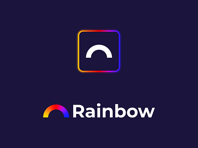 Rainbow Logo Concept branding concept design flat flat design glow gradiant graphic design icon illustration illustrator logo modern rain rainbow vector