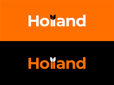 Holland Logo Concept black black white branding branding design flat design icon illustrator logo logo design logodesign modern nederland orange the netherlands typography vector