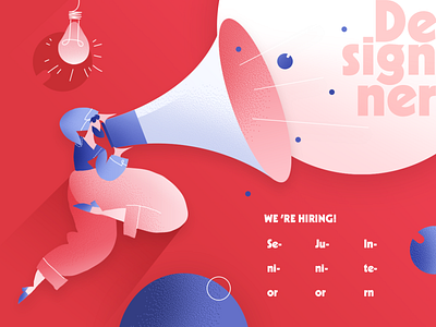 Hiring recruitment poster design illustration