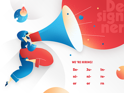 Hiring recruitment poster design illustration