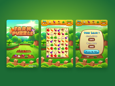 Game UI - Farm Puzzle design illustration vector