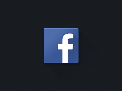Facebook blue facebook icon long rebound shadow