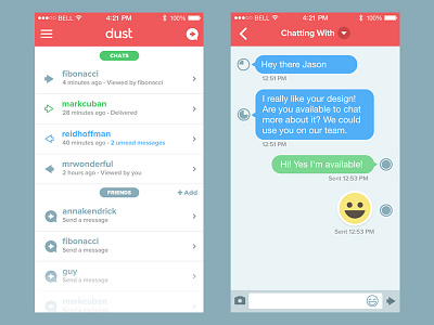 Cyber Dust Redesign blog clean cyber cyberdust dust flat ios7 iphone messaging redesign ui ux