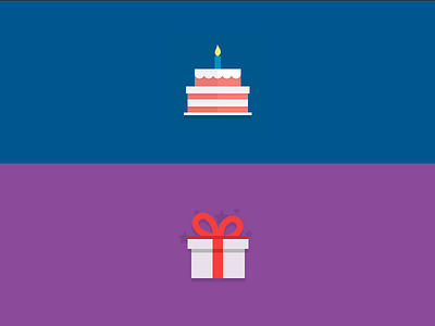 Illustrations birthday box cake flat giftbox icons illustration present