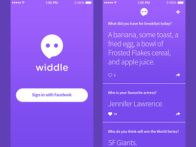 Widdle app bubble chat design interface ios ios7 ios8 iphone ui