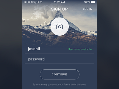 Daily UI #001 — Sign Up dailyui interface ios mountains signup sketch ui
