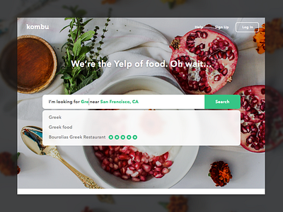 Daily UI #003 — Landing Page (above the fold) dailyui food interface landing page sketch ui web