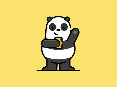 Panda bear cartoon flat illustration panda we bare bears