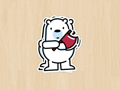 Ice Bear Sticker — Thanks, Stickermule! bear cartoon flat ice bear illustration sticker stickermule we bare bears