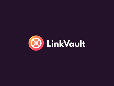 Linkvault Logo flat gradient link logo simple vault
