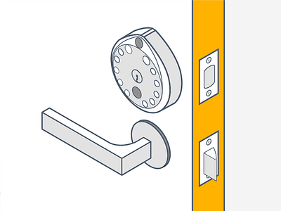 Gate Illustration door drawing flat gate illustration isometric line lock smart smartlock