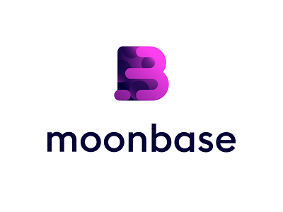 Moonbase logo 1 blockchain brand color colour cryptocurrency gradient identity logo logomark