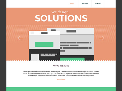 Website WIP clean flat homepage interface layout wip