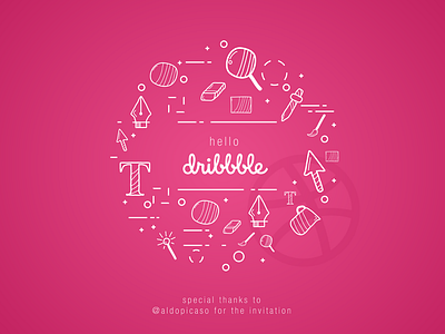 Hello Dribbble debuts first shot hello pink tools