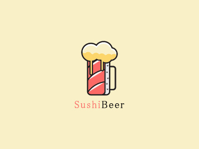 Sushi Beer Logo beer court drink food sushi