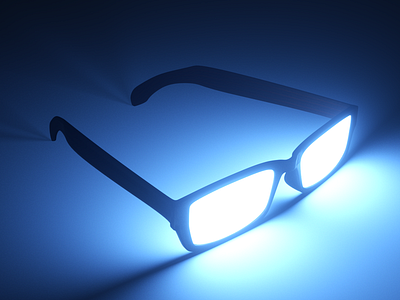 Glow lenses 3d c4d glasses glow light blue octane render otoy