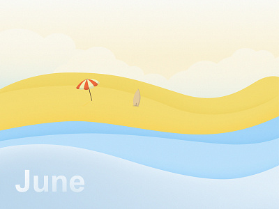 June - callendar page. beach callendar chill day june month page sand water