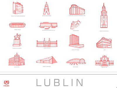 Lublin - buildings buidling buildings design grafika lublin miasto miastoinspiracji poster vector