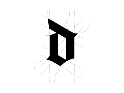 Gothic d black d font gothic grid letter type