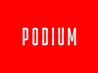 Podium Red awesome clever design gothic logo logomark mark pixel symbol trademark vector wordmark