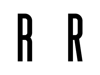 R or R? black font type