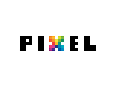 Pixel black font logo pixel type