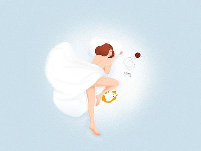 When u 're unhappy, take a good sleep! alone girl illustration sleep unhappy weekend