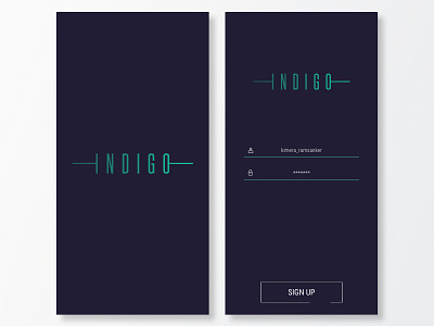 Sign Up - Indigo Mobile App