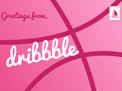 Dribbble Debut Postcard debut debut shot design flat illustration lettering logo postcard typography vector