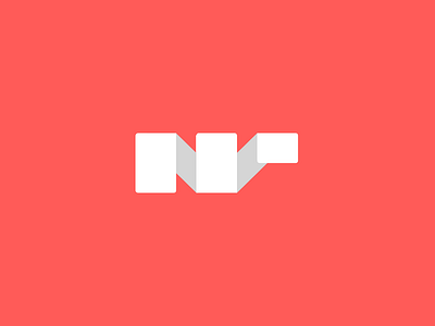 NV Logo Study branding flat logo n red typo v white