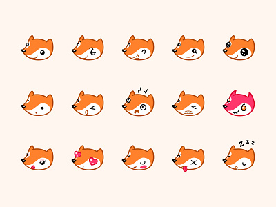 Foxes emoticons character chat creative market emoticons fox foxes funny icon sale