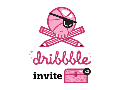 Dribbble Invites ball invite invites pink pirates skull treasure