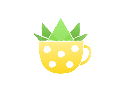 Mintsugar Logo flat icon identity logo plant vase yellow