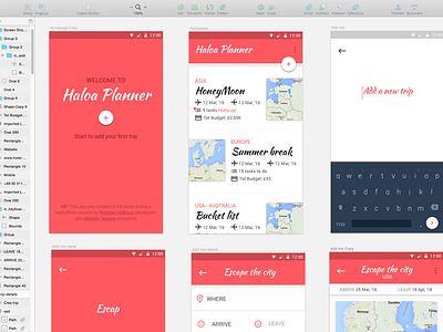 Haloa Planner app dashboard hackathon planner sketch summer travel ui webapp