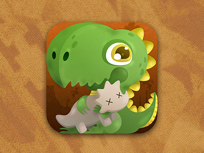 Baby Dino dinosaur fireworks icon illustration iphone photoshop