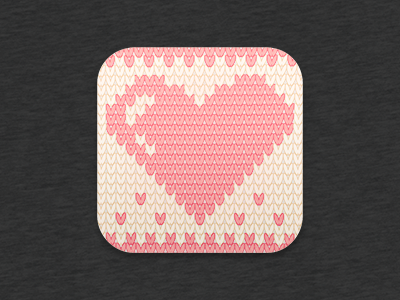 Heart Knit heart icon iphone pink vector